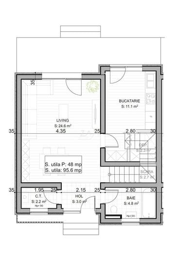 Duplex cu 4 camere cu Canalizare în Braytim