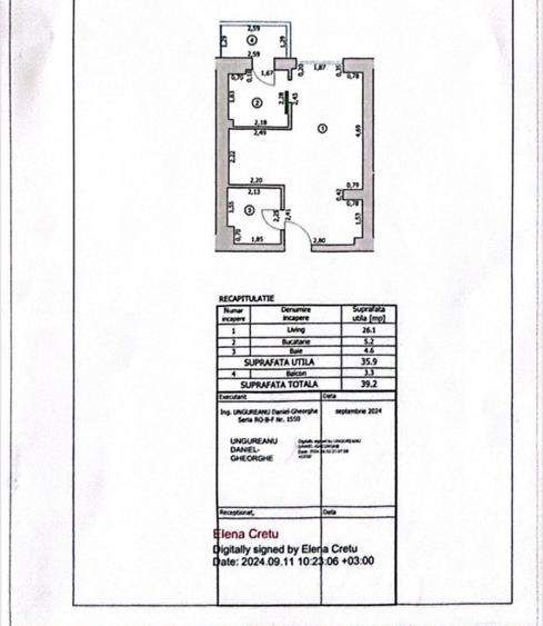 Apartament cu 2 camere semidecomandat în Pipera