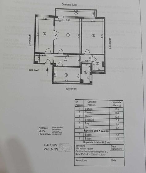 Apartament cu 3 camere decomandat în Micro 39
