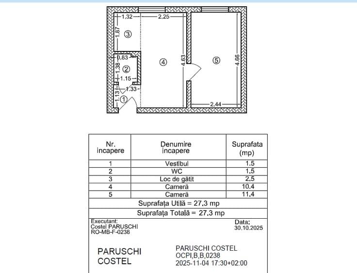 Apartament cu 2 camere semidecomandat în Pantelimon