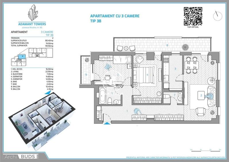 Apartament cu 3 camere decomandat în Cug