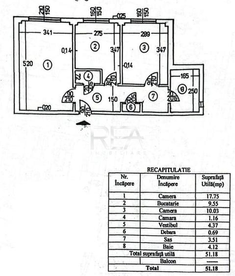 Apartament cu 2 camere semidecomandat în 1 Decembrie 1918