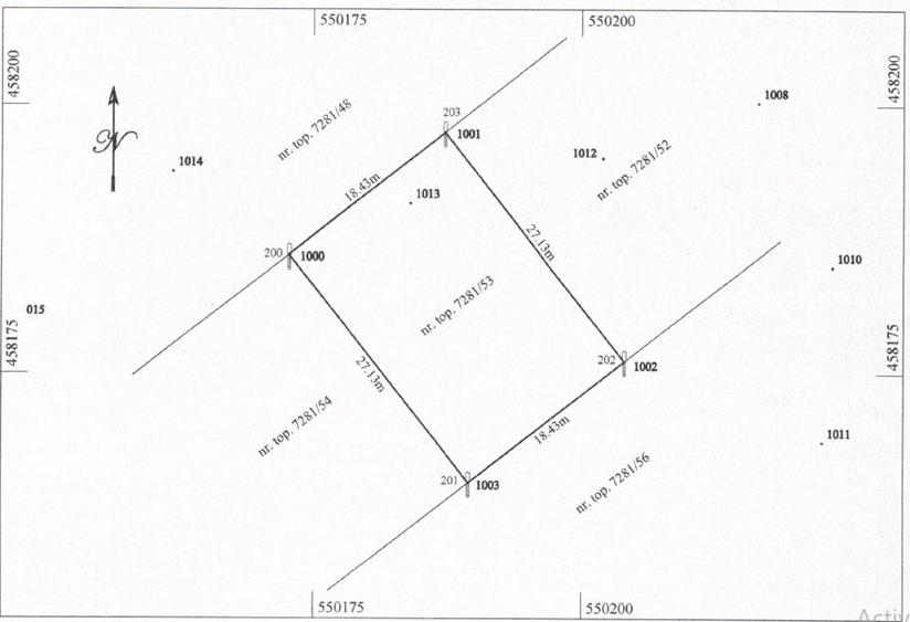 Teren Construcții intravilan de 500 mp, în Noua