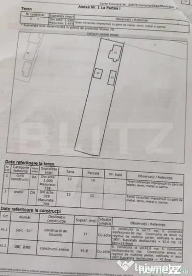 Casă cu 2 camere cu Teren 1437 Mp în Central
