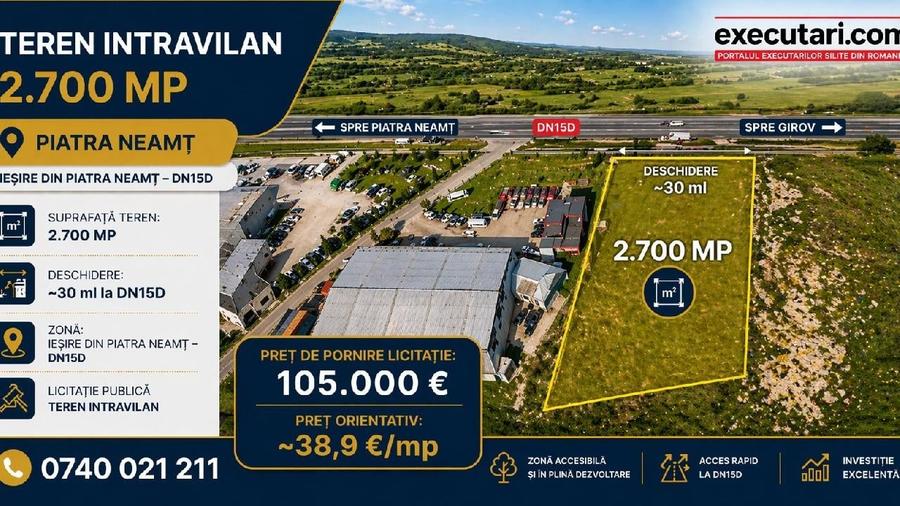 Teren agricol intravilan de 2700 mp, în Periferie