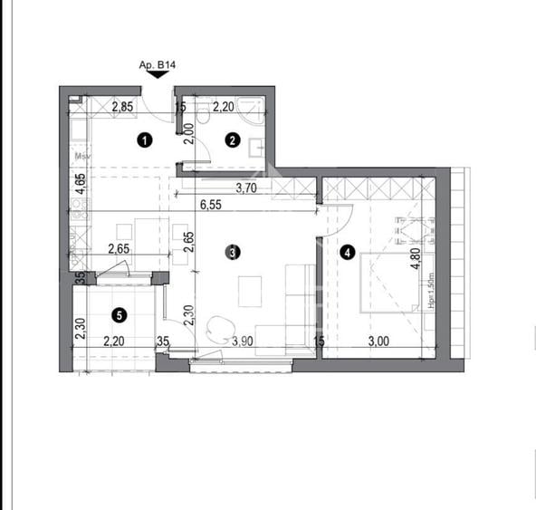Apartament 2 camere, bloc cu lift, 50mp, zona Freidorf din Timisoara - 6