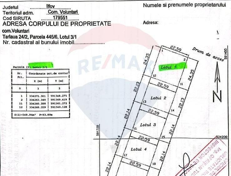 Teren de 647 mp, în Nord