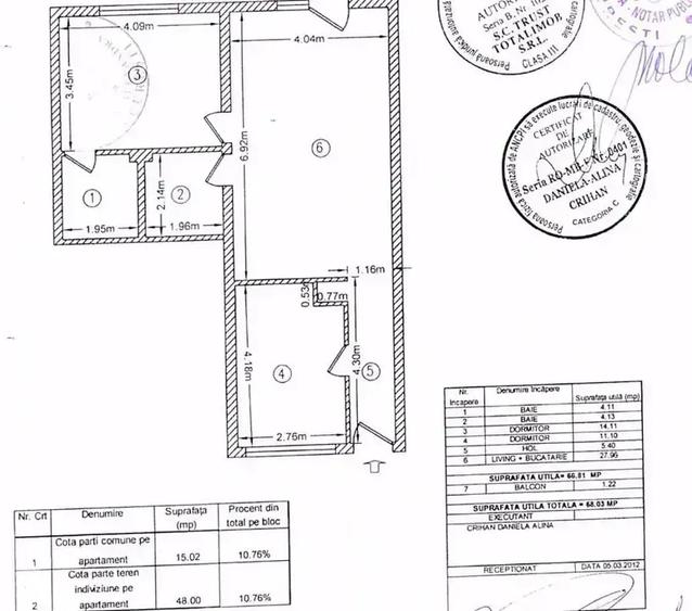 Apartament cu 3 camere semidecomandat, mobilat în Tunari
