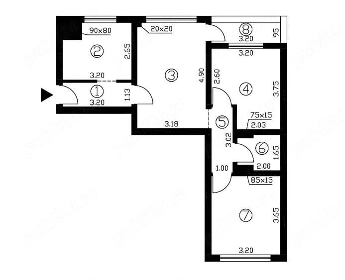 Apartament cu 3 camere decomandat, mobilat în Crângași