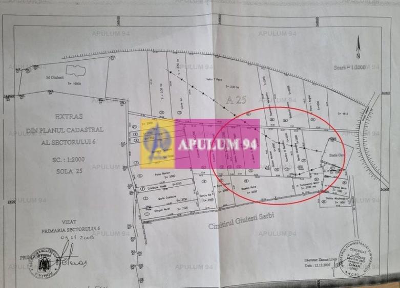 Teren Construcții intravilan de 3750 mp, în Giulești