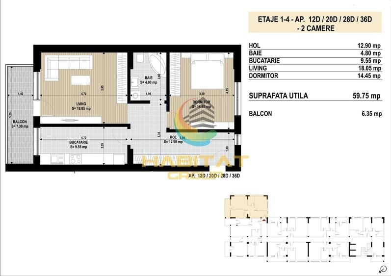 Apartament cu 2 camere decomandat în Berceni