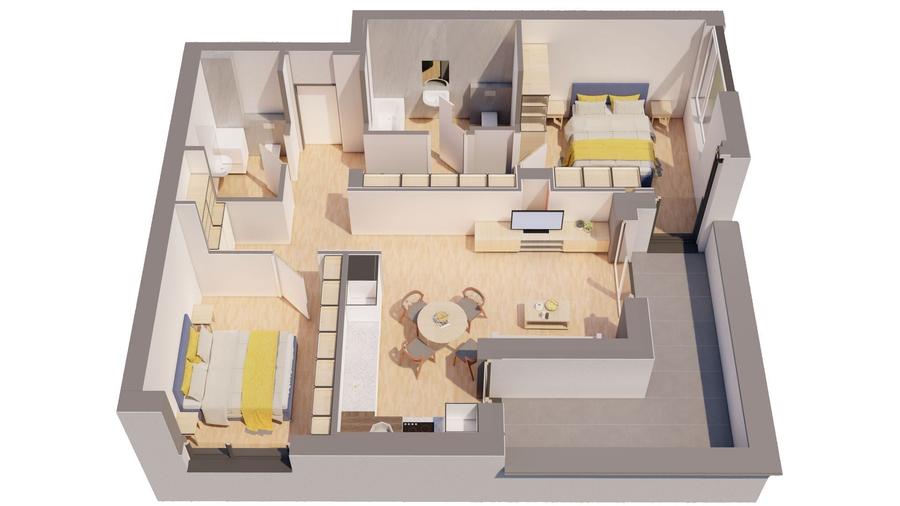 Apartament cu 3 camere decomandat în UTA