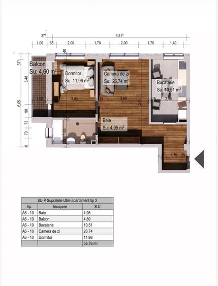 Apartament cu 2 camere în Burdujeni