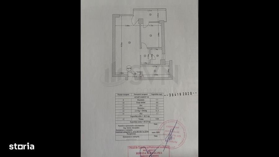 Apartament cu 2 camere în Barbu Văcărescu