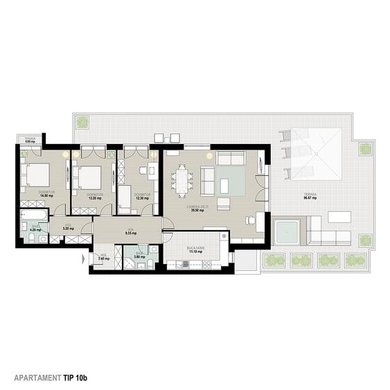 Penthouse cu 4 camere decomandat în Pantelimon