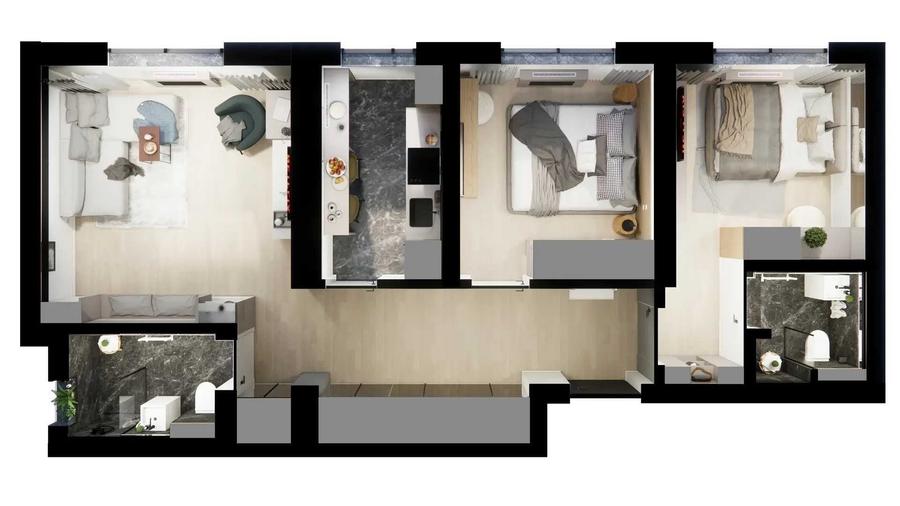 Apartament cu 3 camere decomandat în Militari