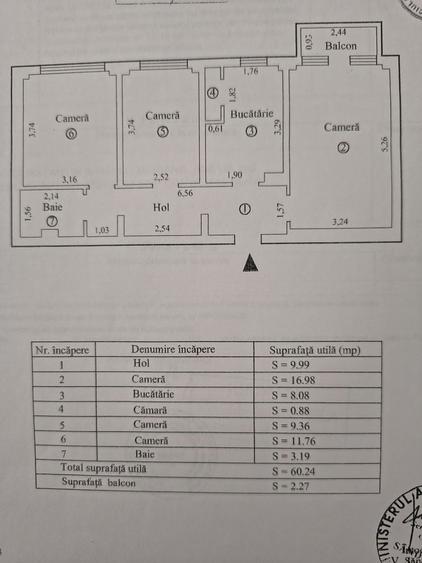 Apartament cu 3 camere decomandat în Central
