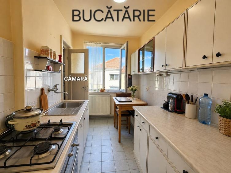 Apartament cu 3 camere semidecomandat în Central