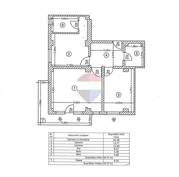 Apartament cu 3 camere decomandat, mobilat în Chiajna