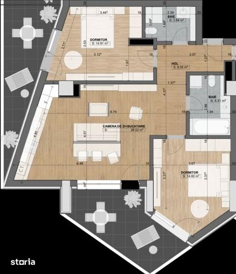 Apartament cu 3 camere în Șelimbăr