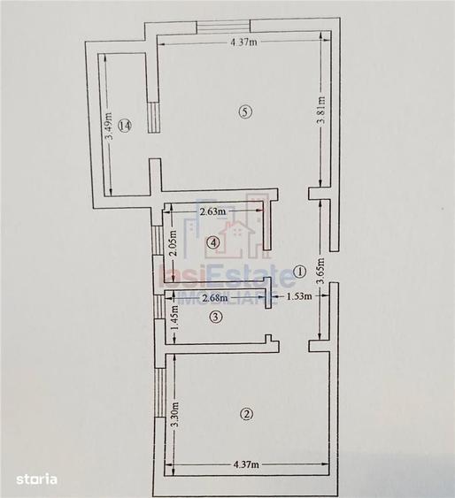 Apartament cu 2 camere decomandat în Valea Lupului