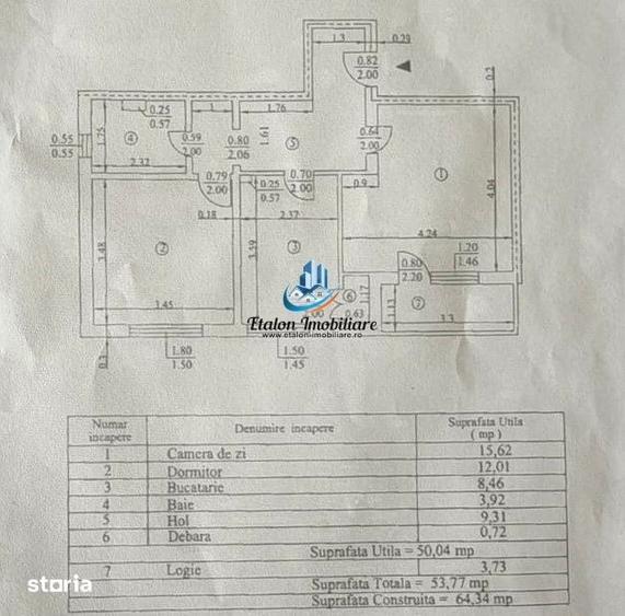 Apartament cu 2 camere decomandat în Sud
