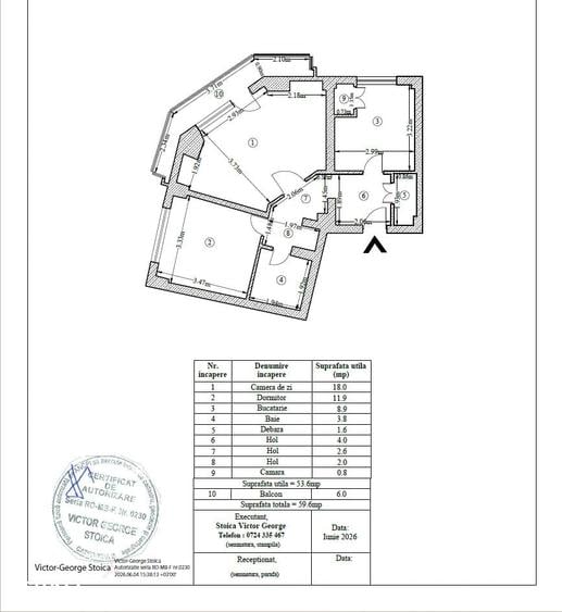 Apartament cu 2 camere decomandat în Gara de Nord