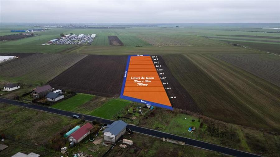 Teren Construcții intravilan de 785 mp, în Belciugatele