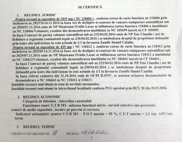 Teren Construcții intravilan de 2465 mp, în Voluntari