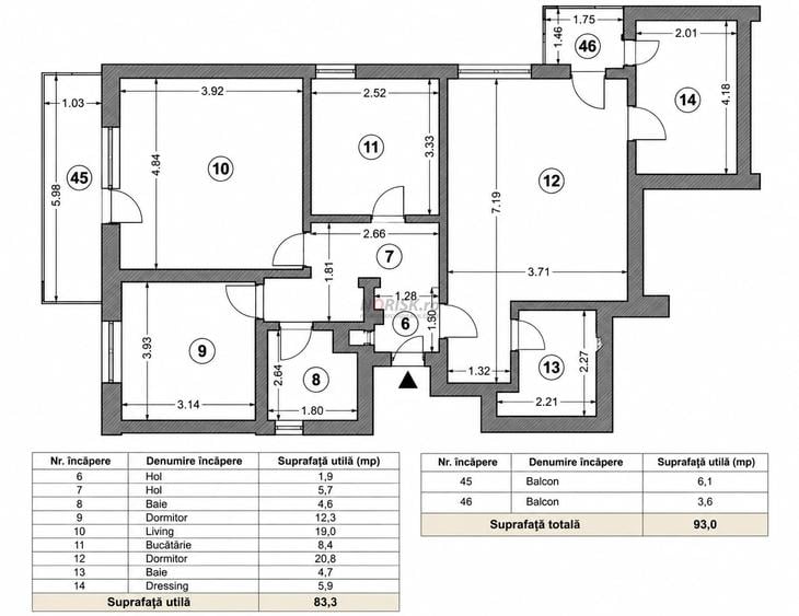 Apartament cu 3 camere decomandat în Fundeni