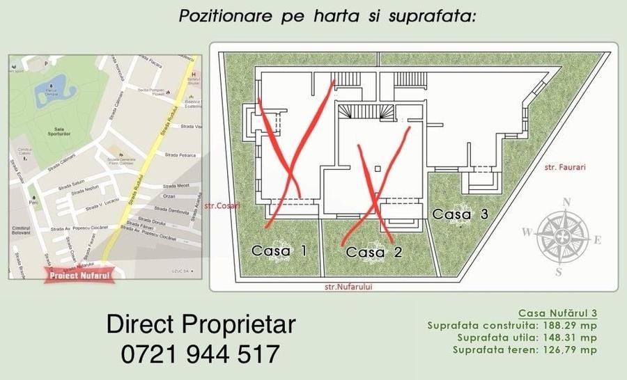 Casă cu 3 camere în Central