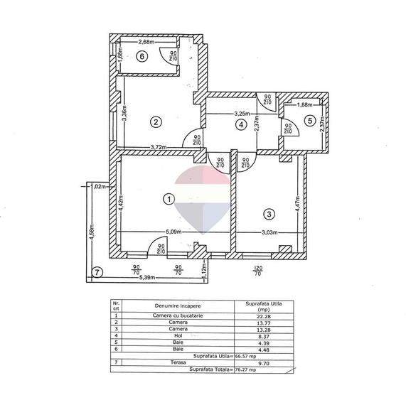 Apartament cu 3 camere în Dudu