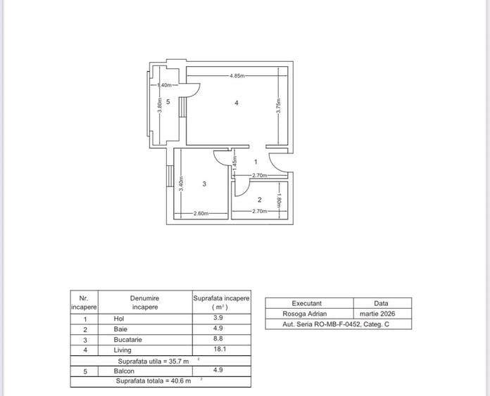 Garsoniera Decomandata | Str. Piersicului nr. 10 | Predare 12/2026 - 2