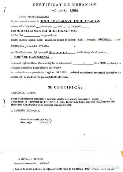 Teren în Pietrăria