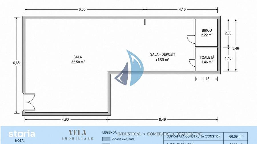 Spațiu comercial, de 64 mp, în Central