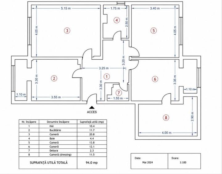 Apartament cu 4 camere decomandat în Ultracentral