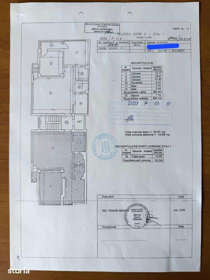 Apartament cu 3 camere în Aviatorilor