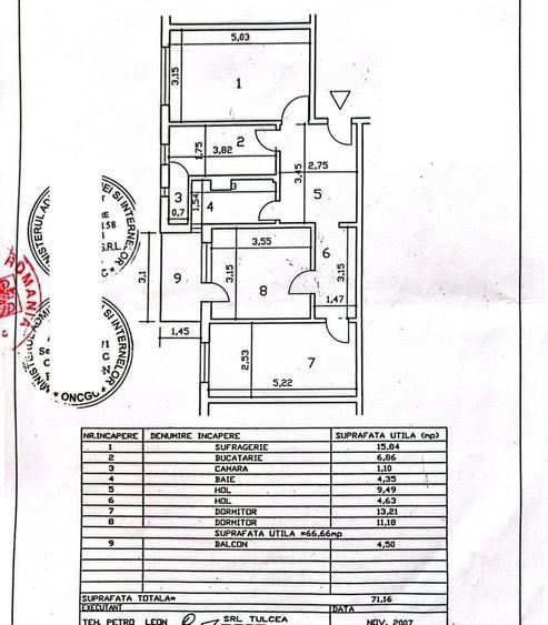 Apartament cu 3 camere decomandat în Central