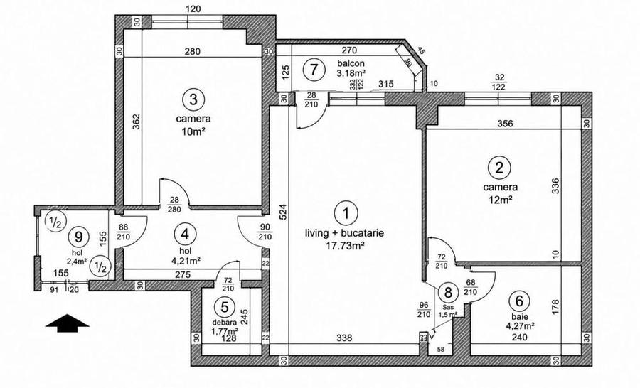 Apartament cu 2 camere în Dorobanți
