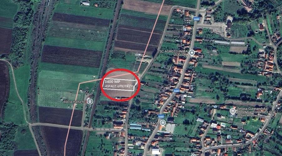 Teren de 3400 mp, în Băcia