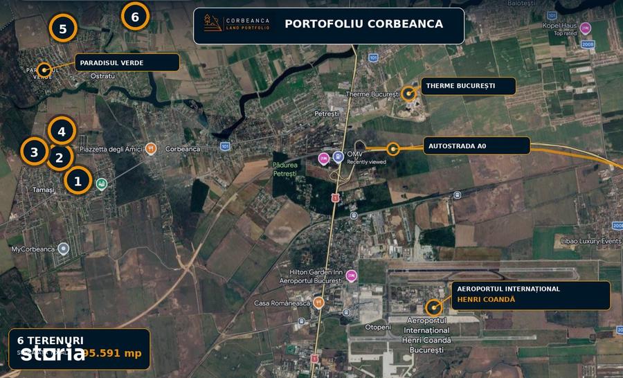 6 terenuri intravilane in Corbeanca 8.75026.596 mp, de la 33 euro/mp - 3