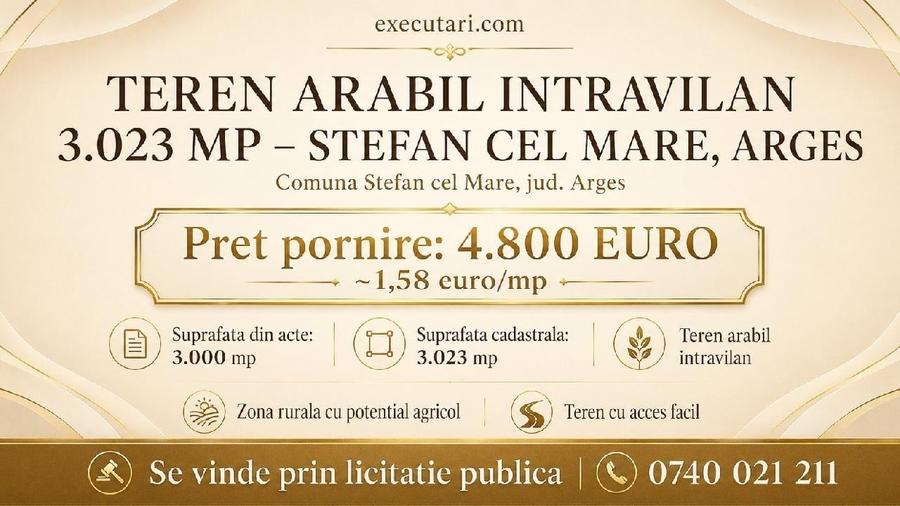 Teren agricol intravilan în Ștefan cel Mare