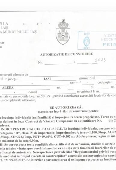 Teren Construcții intravilan de 1100 mp, în Central