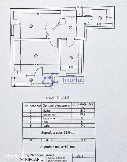 Apartament cu 2 camere în Valea Lupului