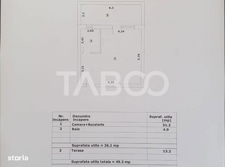 Studio de vanzare 36 mp utili + terasa 13 mp constructie noua 2025 - 1