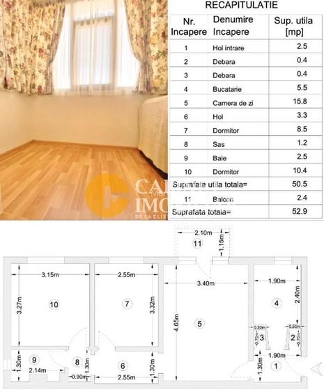 3 Camere Semidecomandat- Etaj intermediar-Zona Alexandru cel Bun - 13