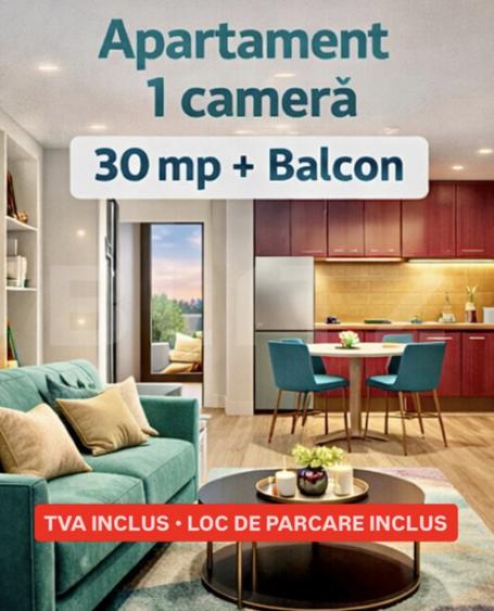 Apartament STUDIO, balcon, clima, etaj 1, TVA INCLUS, Giroc - 1