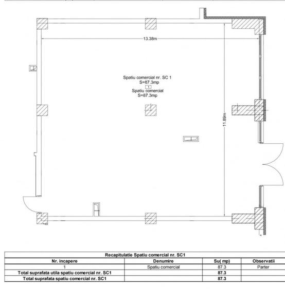 Spațiu Comercial Ultracentral 87,3 mp  Parter Semifinisat Oradea - 1