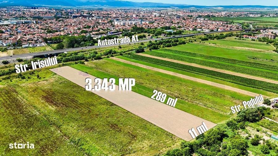 Teren Intravilan, 3343 mp, deschidere la 2strazi, plan drept |SkyView - 7
