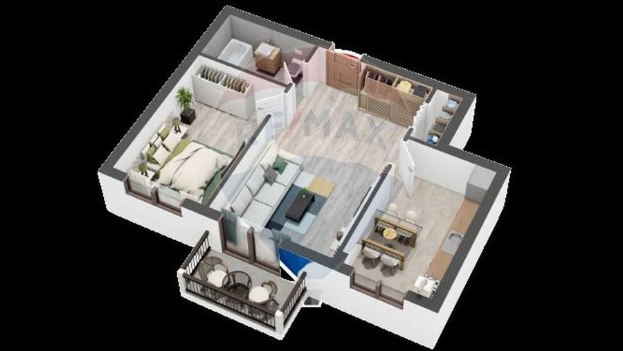 Apartament NOU LA CHEIE cu 2 camere de vanzare Selimbar - 1